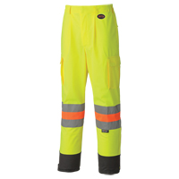 6009 Breathable Traffic Safety Pants, Polyester, X-Small, High Visibility Lime-Yellow Ontario Packaging