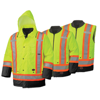 5021BB Manteau de s&eacute;curit&eacute; 6 en 1 imperm&eacute;able, Jaune lime haute visibilit&eacute;, 2T-Grand Ontario Packaging