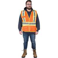 Veste d'arpenteur r&eacute;sistante aux flammes, Orange haute visibilit&eacute;, Moyen, Polyester Ontario Packaging
