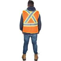 Veste d'arpenteur r&eacute;sistante aux flammes, Orange haute visibilit&eacute;, Moyen, Polyester Ontario Packaging