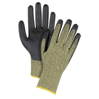 Gants &eacute;lastiques sans coutures r&eacute;sistants &agrave; la coupe noir & jaune, Taille 2T-Grand/11, Calibre 13, Rev&ecirc;tement Mousse de nitrile, Enveloppe en Aramide, ASTM ANSI niveau A6 Ontario Packaging