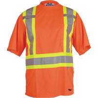 Viking&reg; Safety T-Shirt, Polyester, Small, High Visibility Orange Ontario Packaging