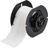Self-Laminating Wire & Cable Label, Vinyl, 1" L x 2.6" H, Clear/White Ontario Packaging