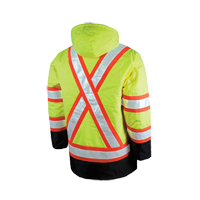 Lined Safety Parka, High Visibility Lime-Yellow, Large Ontario Packaging