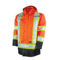 Lined Safety Parka, High Visibility Orange, Large Ontario Packaging