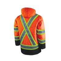Lined Safety Parka, High Visibility Orange, Large Ontario Packaging