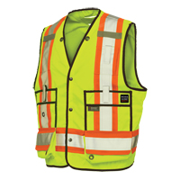 Veste de s&eacute;curit&eacute; pour arpenteur, Jaune lime haute visibilit&eacute;, T-Grand, Polyester Ontario Packaging
