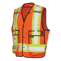 Veste de s&eacute;curit&eacute; pour arpenteur, Orange haute visibilit&eacute;, Grand, Polyester Ontario Packaging