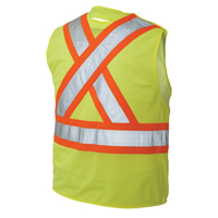 Veste de s&eacute;curit&eacute; d&eacute;tachable en cinq points, Jaune lime haute visibilit&eacute;, Grand/T-Grand, Polyester Ontario Packaging