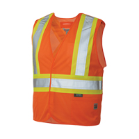 Veste de s&eacute;curit&eacute; d&eacute;tachable en cinq points, Orange haute visibilit&eacute;, Grand/T-Grand, Polyester Ontario Packaging