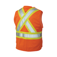 Veste de s&eacute;curit&eacute; d&eacute;tachable en cinq points, Orange haute visibilit&eacute;, Grand/T-Grand, Polyester Ontario Packaging