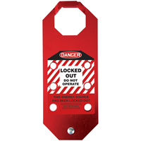 Stopout&reg; OSHA Danger Aluma-Tag Locked Out Do Not Operate Hasp, Red Ontario Packaging