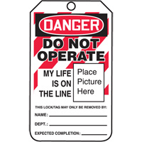 Do Not Operate Danger Lockout Tagout Tags, Cardstock, 3-1/4" W x 5-3/4" H, English SGH863 | Ontario Packaging
