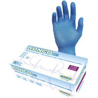 Disposable Gloves, 2X-Large, Nitrile, 4-mil, Powder-Free, Blue Ontario Packaging