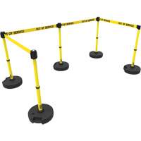PLUS Barrier Post Set X5, Plastic, 42" H, Yellow Tape, 15' Tape Length Ontario Packaging