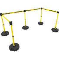 PLUS Barrier Post Set X5, Plastic, 42" H, Yellow Tape, 15' Tape Length Ontario Packaging