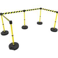 PLUS Barrier Post Set X5, Plastic, 42" H, Yellow Tape, 15' Tape Length Ontario Packaging