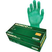 Disposable Gloves with Aloe, X-Large, Vinyl, 5-mil, Powder-Free, Green Ontario Packaging