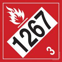1267 Petroleum Crude Oil Flammable Liquid TDG Placard, Adhesive Vinyl Ontario Packaging
