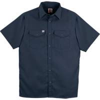 Chemise de travail &agrave; manches courtes en tissu crois&eacute; avec boutons-pression, Hommes, Petit, Bleu marine Ontario Packaging