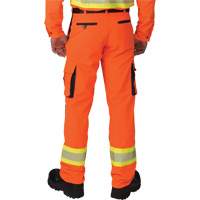Pantalons cargo haute visibilit&eacute; antid&eacute;chirure, Polyester, 28, Orange haute visibilit&eacute; Ontario Packaging