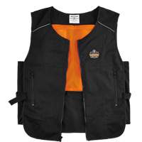 Veste de refroidissement &agrave; changement de phase l&eacute;g&egrave;re avec sachets 6260 Chill-Its, Petit/Moyen, Noir Ontario Packaging