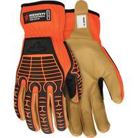UltraTech Impact Gloves, Medium, Grain Leather Palm, Slip-On Cuff Ontario Packaging