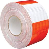 High Intensity Prismatic Grade Barricade Sheeting, 4" W x 150' L, 19 mils, Orange and White SGP720 | Ontario Packaging