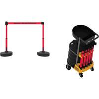 Plus Portable Barrier System Cart Package with Tray, 75' L, Metal/Plastic, Red SGQ814 | Ontario Packaging