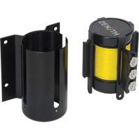 Barri&egrave;re &agrave; fixation murale avec ruban magn&eacute;tique, Acier, Fixation par vis, 12', Ruban Jaune Ontario Packaging