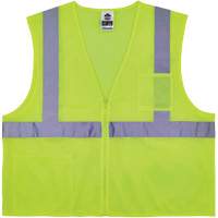 GloWear 8256Z Self-Extinguishing Safety Vest, High Visibility Lime-Yellow, Medium/Small, Polyester Ontario Packaging