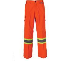 Pantalons de mineur ventilés haute visibilité toutes saisons, Poly-coton, 28, Orange haute visibilité SGR970 | Ontario Packaging