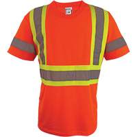 Short Sleeve Safety T-Shirt, Polyester, 2X-Large, High Visibility Orange Ontario Packaging
