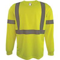 Long Sleeve Safety Shirt, Polyester, 2X-Large, High Visibility Lime-Yellow Ontario Packaging