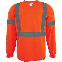 Chemise de sécurité à manches longues, Polyester, 2T-Grand, Orange haute visibilité SGS064 | Ontario Packaging