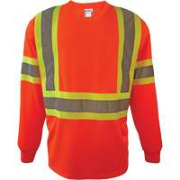 Chemise de sécurité à manches longues, Polyester, 2T-Grand, Orange haute visibilité SGS080 | Ontario Packaging
