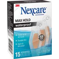 Nexcare Max-Hold Waterproof Bandages, Assorted, Plastic, Sterile Ontario Packaging