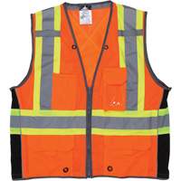 Surveyor Safety Vest, High Visibility Orange, Medium, Polyester, CSA Z96 Class 2 - Level 2 SGS924 | Ontario Packaging