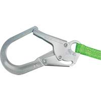 Miller&reg; HP Shock-Absorbing Lanyard, 4', Locking Rebar Hook Center, Locking Snap Hook Leg Ends, Polyester Ontario Packaging
