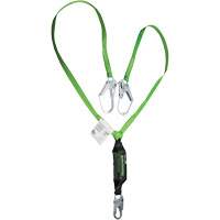 Miller&reg; HP Shock-Absorbing Lanyard, 6', Locking Rebar Hook Center, Locking Snap Hook Leg Ends, Polyester Ontario Packaging