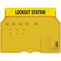 Poste de cadenassage trilingue recouvert, Cadenas Aucune, Capacit&eacute; de 4, Cadenas Non compris Ontario Packaging