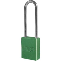 American Lock&reg; Safety Padlock, Green, Keyed Different, Aluminum, 1-1/2" Width Ontario Packaging