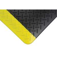 Anti-Fatigue Matting, Diamond, 1-2/3' x 3-1/4' x 3/4", Black/Yellow, Polyurethane Ontario Packaging