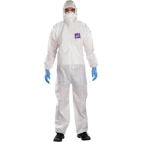 AlphaTec™ Microchem<sup>®</sup> 3-Piece Chemical Resistant Coveralls with Hood, 2X-Large, White SGX258 | Ontario Packaging