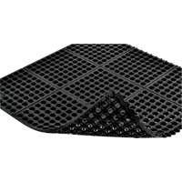Cushion-Ease&reg; 550 Interlocking Anti-Fatigue Mat, Slotted, 3' x 3' x 3/4", Black, Rubber Ontario Packaging