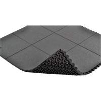 Tapis antifatigue à imbrication Cushion-Ease<sup>MD</sup>, Rugueux, 3' x 3' x 3/4", Noir, Caoutchouc naturel SGX894 | Ontario Packaging