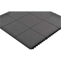 Cushion-Ease<sup>®</sup> Interlocking Anti-Fatigue Mat, Pebbled, 3' x 3' x 3/4", Black, Natural Rubber SGX894 | Ontario Packaging