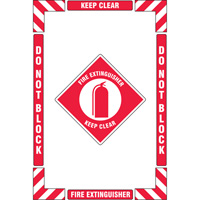 "Fire Extinguisher" Floor Marking Kit, Adhesive, English with Pictogram Ontario Packaging