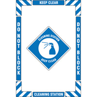 "Cleaning Station" Floor Marking Kit, Adhesive, English with Pictogram SGY034 | Ontario Packaging