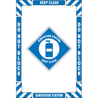 "Sanitation Station" Floor Marking Kit, Adhesive, English with Pictogram SGY035 | Ontario Packaging